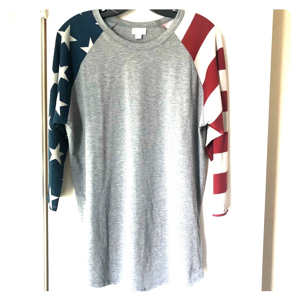 Lularoe American Flag Raglan Shirt